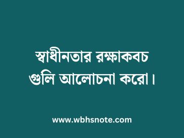 স্বাধীনতার রক্ষাকবচ গুলি আলোচনা করো